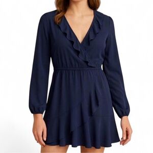 Express Navy Long Sleeve Dress